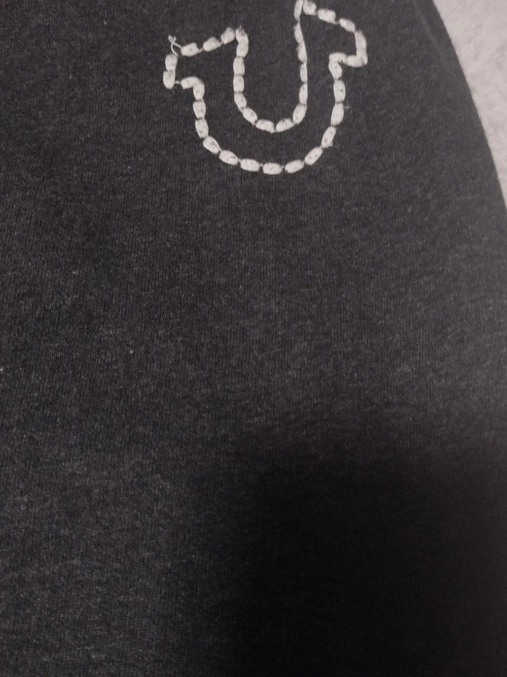 True Religion  Large Black Jogger Sweatpants with White Horseshoe Stitch